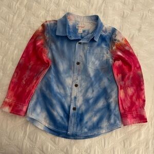 Tie dyed button down hand crafted Oxford
